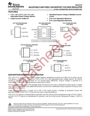 TLV1117-25CDCYR datasheet  